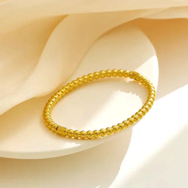 Gold Beaded Ball Bangle
