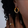 Ethereal Sparkle 18k Gold Hoops