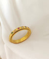 Gold Plated Multi Color Moveable Double Ring | Stainless Steel