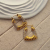 Square shape gold plated zircon Hoop earrings | Water Proof