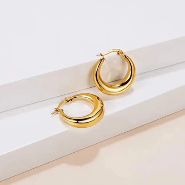 Premium Quality Moon Hoops | Stainless Steel | Hoop Earrings