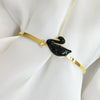 Trendy Stainless Steel Black Swan Bangle