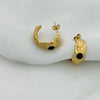 18k Gold Plated Black Dot Hoop Earing | Water Proof