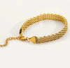 Stainless Steel 18k Gold Plated Braided Bracelet
