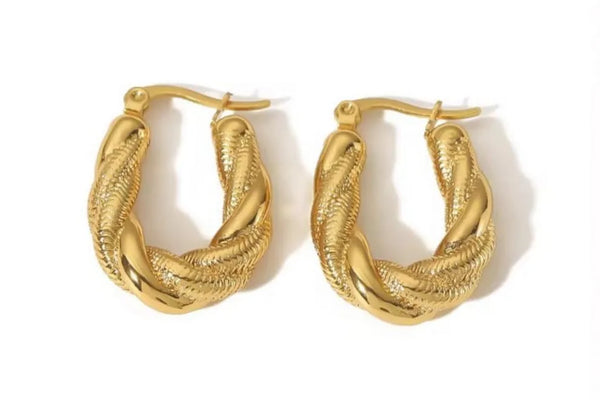 Luxuary Twisted Hoops | Stainless Steel | Hoop Earrings