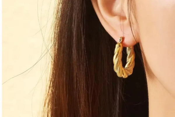 Luxuary Twisted Hoops | Stainless Steel | Hoop Earrings
