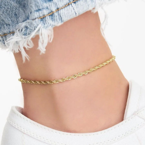 Twisted Chain Anklet | Stainless Steel