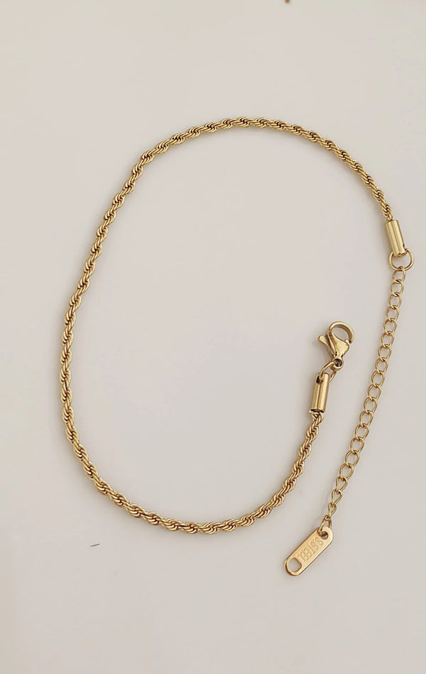 Twisted Chain Anklet | Stainless Steel