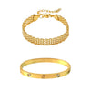 Cartier Love Bangle And Braided Bracelet Stack