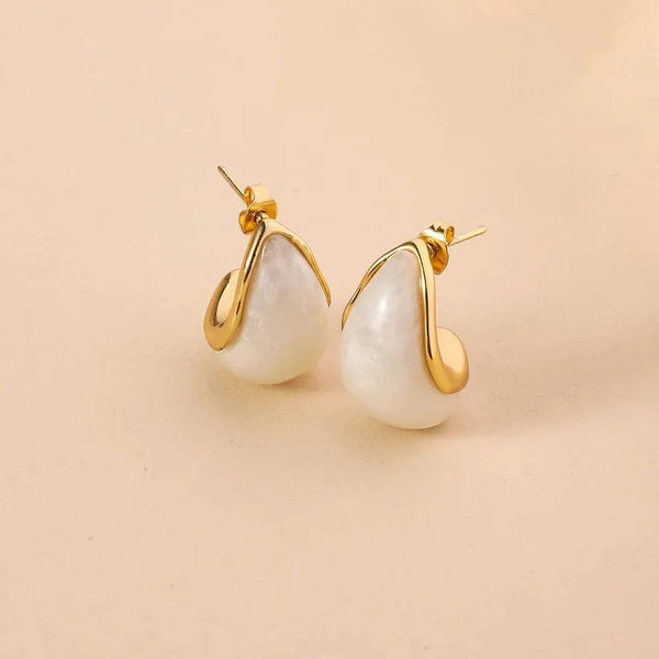 Marble Wave 18k Gold Earrings
