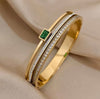 Double Row Emerald Bangle