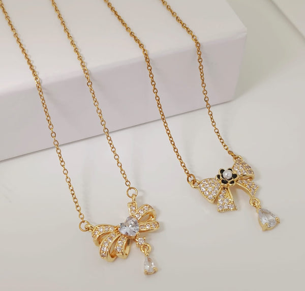 Studded Bow Neckless | Stainless steel