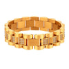 Inlaid Zircon Stainless Steel Bracelet - Water Proof & 18K Gold Plated