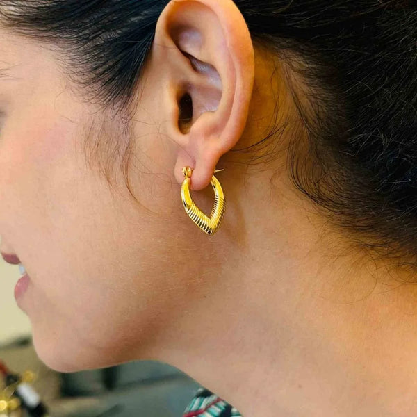 Premium Quality V Hoops | Stainless Steel | Hoop Earrings