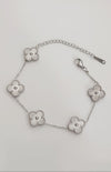 Premium Clover Silver Bracelet | Water Proof | Stainless Steel