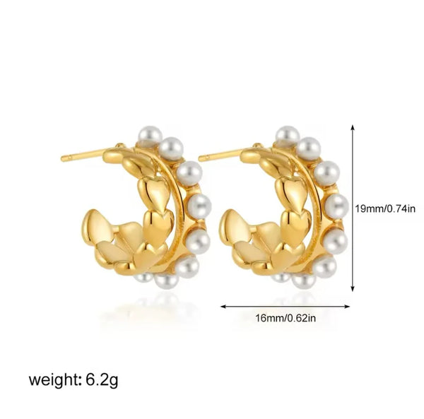 Love Blossom 18k Gold Pearl Hoops