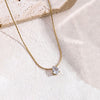Water Drop Zircon Pendant Stainless Steel