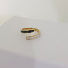 Twilight Duo Band | Black Enamel & Crystal Gold Ring
