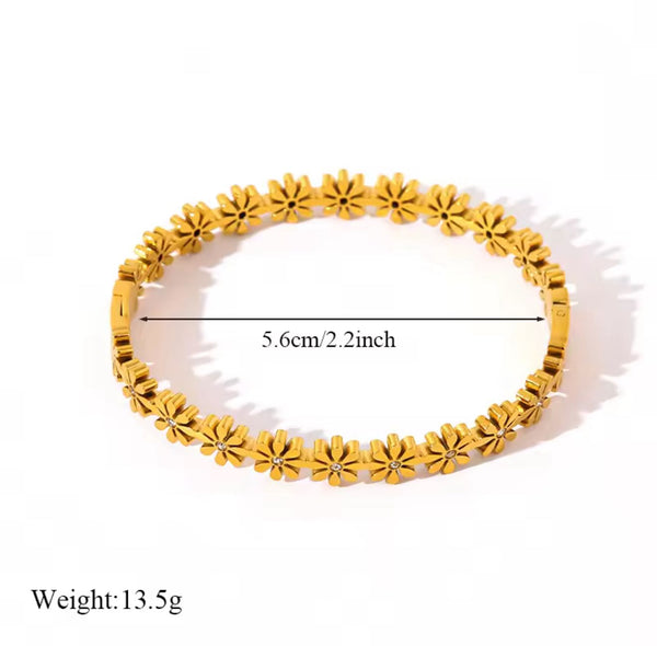 Premium Quality Flower Bangle | Stainless Steel