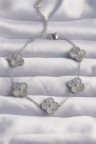 Clover Silver Bracelet | Water Proof | Stainless Steel
