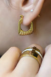 Square Shape Gold Plated Hoop Earrings | Water Proof