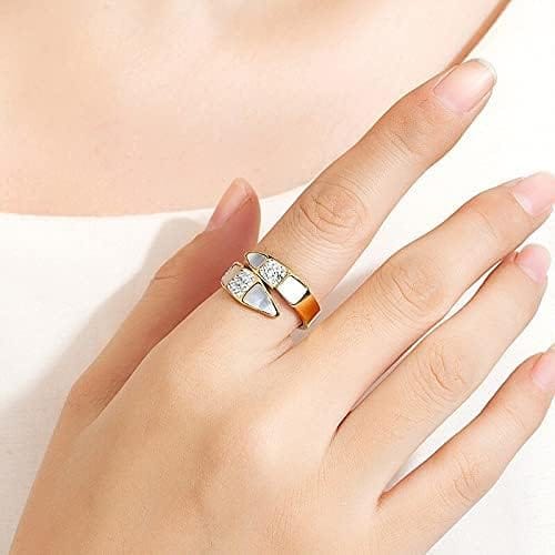 Snake Shape Cubic Zirconia Crystal Stainless Steel Ring