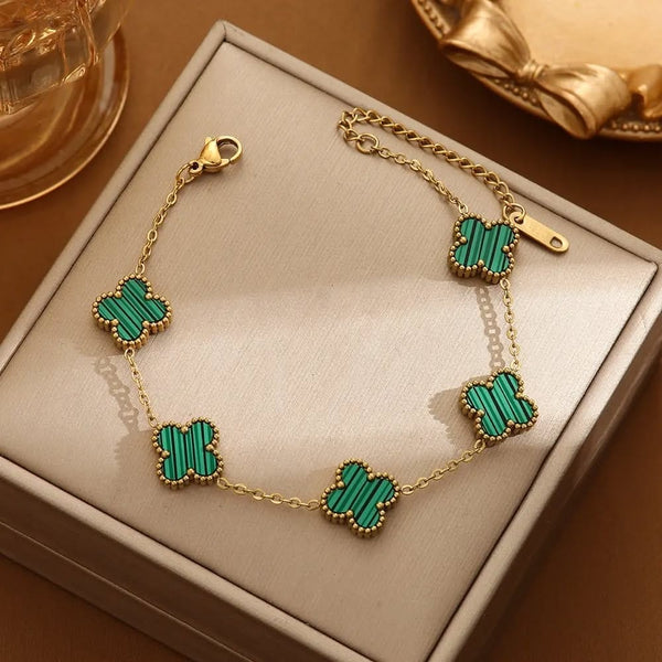 Stainless Steel Delicate Bracelet (Green)