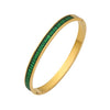 Green Crystiq Bangle | Stainless Steel