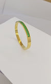 Green Crystiq Bangle | Stainless Steel