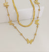 Double Layer Butterfly Charm Neckless | Stainless Steel
