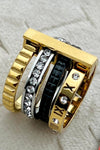 Stainless Steel Four Layer Ring | Water Proof | Premium Quality | Gold Plated