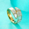 Snake Shape Cubic Zirconia Crystal Stainless Steel Ring