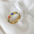Gold Plated Multi Color Ring | Stainless Steel