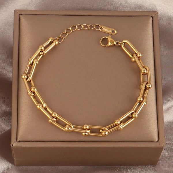 Chunky Hop and Link Chain Bracelet