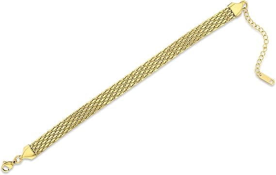Stainless Steel 18k Gold Plated Braided Bracelet