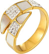 Snake Shape Cubic Zirconia Crystal Stainless Steel Ring