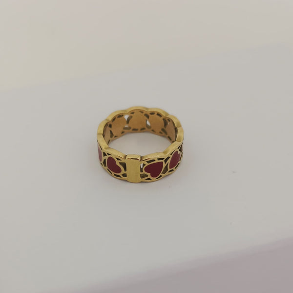 Red Enamel Heart Ring