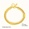 Stainless Steel Double Chain Bracelet with Sparkling Rhinestones