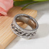 Chain Flow Zircon Ring - Stainless Steel High Polished 18k White Gold Ring for Men and Women