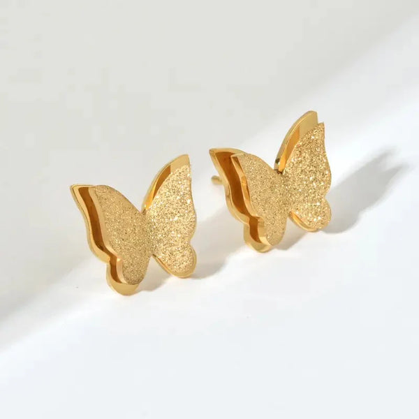 Cute Mini Stainless Steel Butterfly Era Studs
