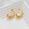 Sleek Studded 18k Gold Earrings