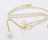 Graceful Bow Tassel Pearl Drop Pendant | Elegant Pearl Choker Necklace