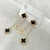Exclusive Double Layer Clover Drop Earrings (Black & White)
