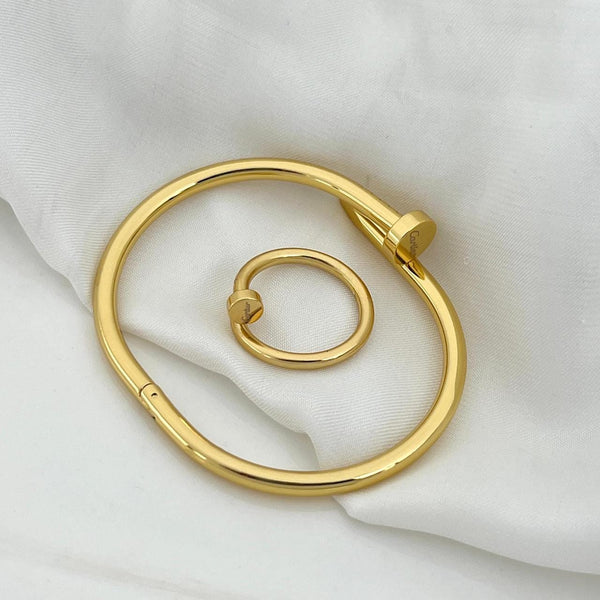 Stainless Steel Nail Bangle+ Ring