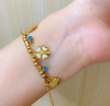 White Heart Clover Charm Bracelet