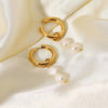 Pearl Drop Hoop Earrings