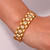 Inlaid Zircon Stainless Steel Bracelet - Water Proof & 18K Gold Plated