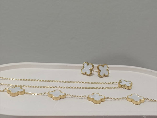 Luxe White Double Sided Clover Set 3Pcs