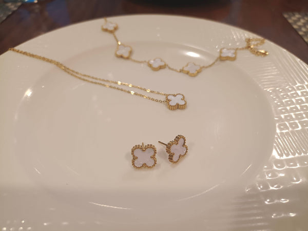 Luxe White Double Sided Clover Set 3Pcs