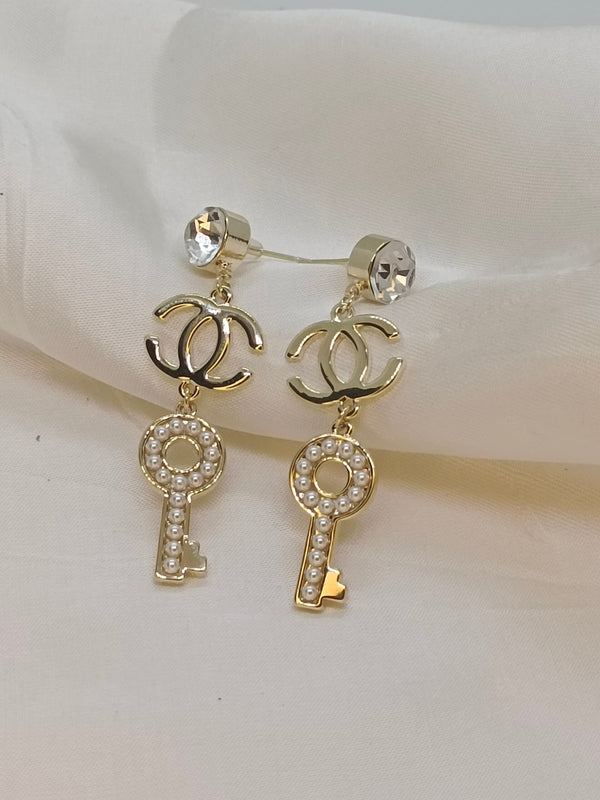 Stainless Steel Charming CC Earrings